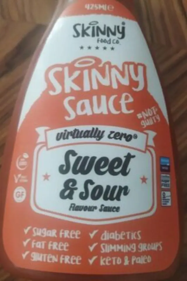 Sweet & Sour Sauce Virtually Zero Calorie 425ml The Skinny Food Co