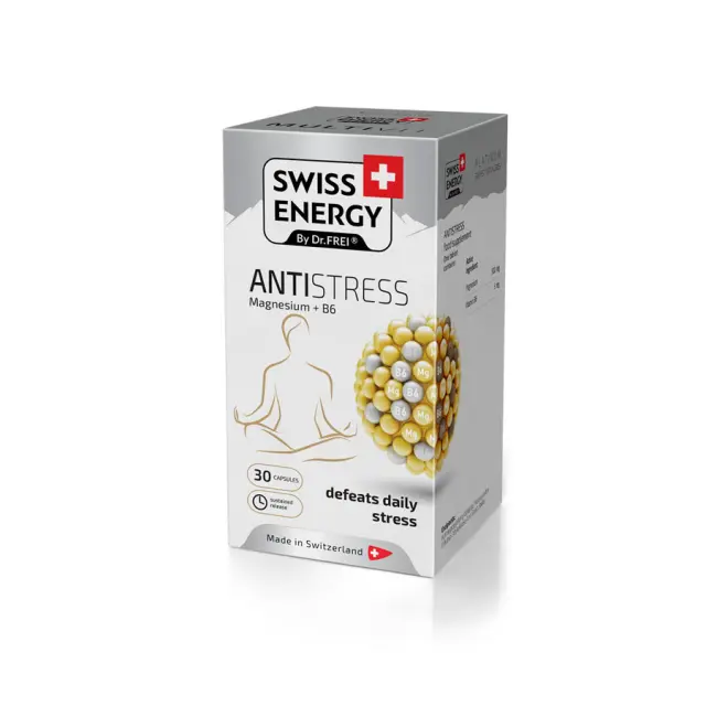 SWISS ENERGY Βιταμίνη Antistress Platinum Μαγνήσιο + Β6 30 κάψουλες 2