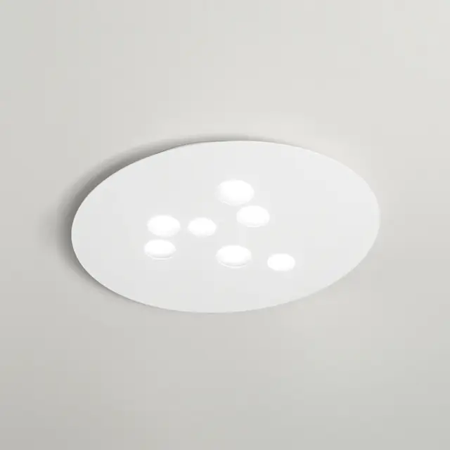 LUNA P/G φωτιστικό οροφής oval 72x60 Άσπρο