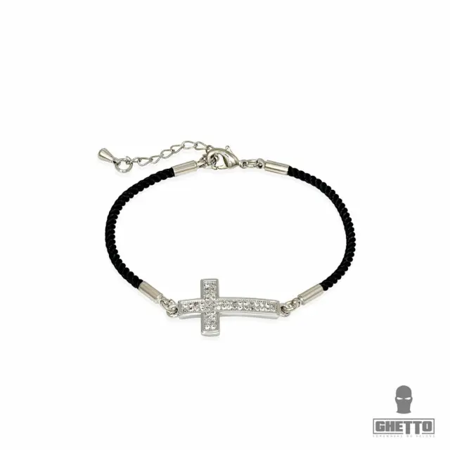 Ghetto Bracelet Zircon Cross Stainless Steel