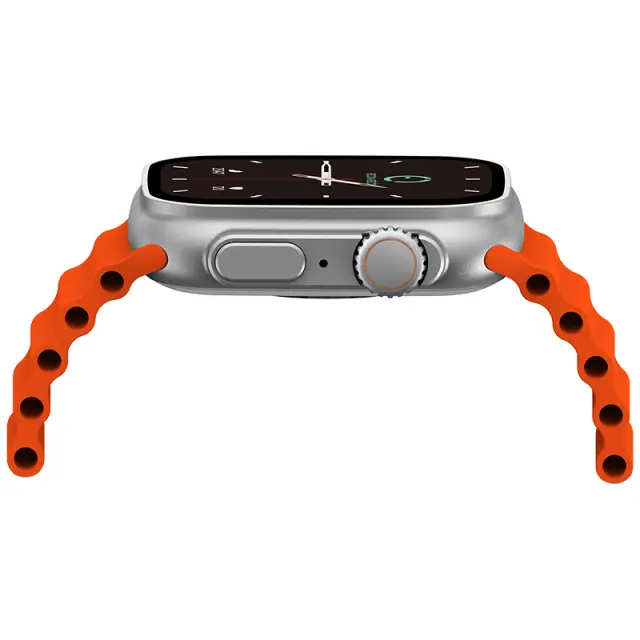 Smartwatch Maxcom Ecowatch 2 1.95” 230mAh IP67 με Δυνατότητα Κλήσεων με Ασημί και Πορτοκαλί Λουράκια 3