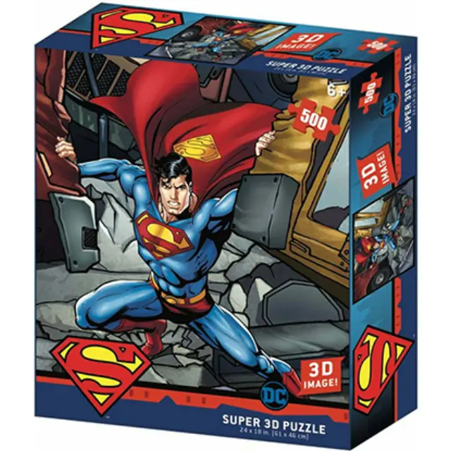 Prime 3D SUPERMAN - Super Strength - Lenticular Puzzle 3D 500P 61x46cm