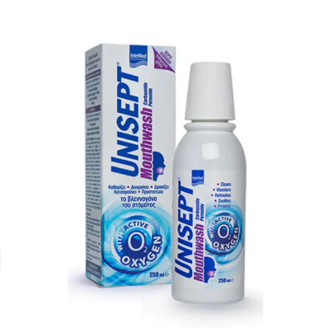 Intermed | Unisept Mouthwash | Στοματικό Διάλυμα με Αντιμικροβιακή Καθαριστική Επουλωτική Ανακουφιστική Δράση | 250ml