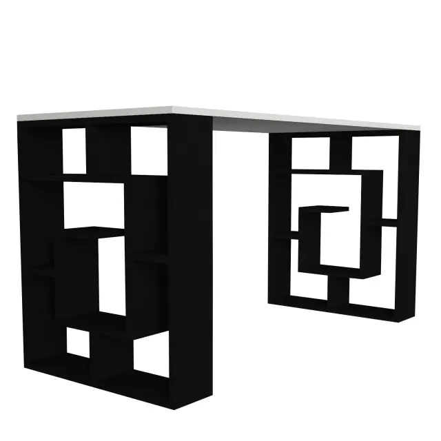 Γραφείο ArteLibre LINE Λευκό/Μαύρο 140x60x74cm - 14410154 2