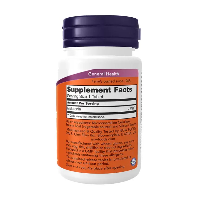Now Foods Melatonin 5 mg Sustained Release 2