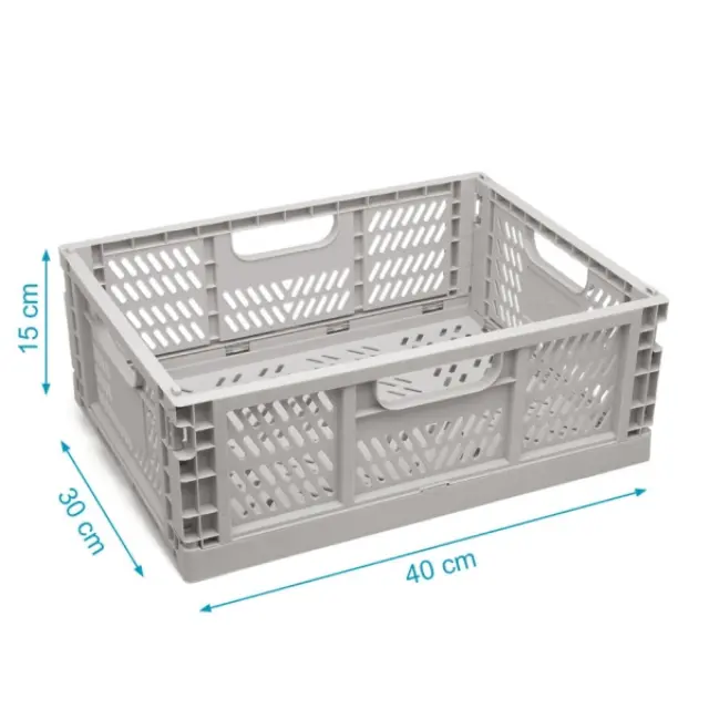 Πτυσσόμενο κουτί αποθήκευσης Γκρι 40x30x15εκ. 2