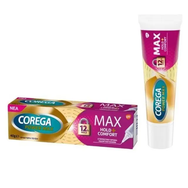 Corega Max Hold+Seal Στερεωτική Κρέμα Τεχνητής Οδοντοστοιχίας για Ισχυρή Συγκράτηση 40gr
