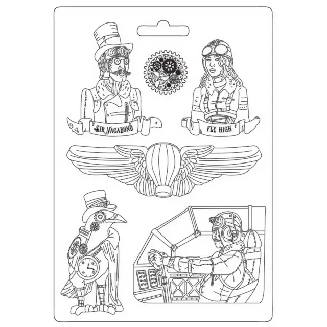 Καλούπι εύκαμπτο 21x29cm, Stamperia, Sir Vagabond Aviator, Fly high