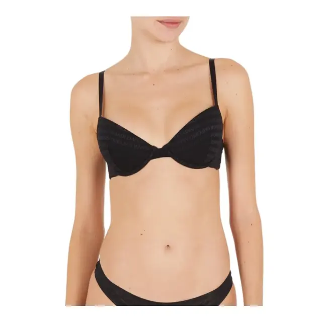 Emporio Armani Γυναικείο Σουτιέν Push-up Logo Pattern, Χρώμα Μαύρο - 75B