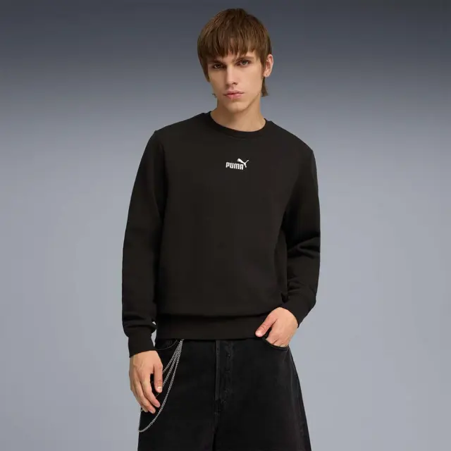 Puma Men's Essentials Small No1 Logo Centered Crew Fleece Sweatshirt Μαύρο 692913-01 (Puma)