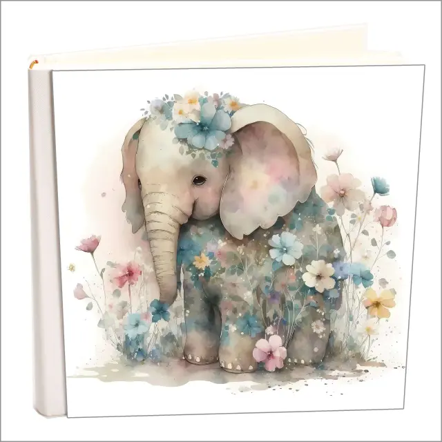 Άλμπουμ βιβλιδετημενο δερματινης my album,love elephant , άλμπουμ με ριζόχαρτο 35x35cm και κουτί άλμπουμ (κωδ. 35061)