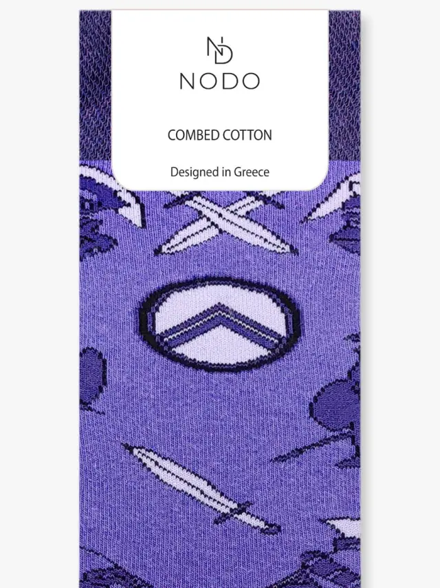 Βαμβακερή Κάλτσα με Σχέδια Spartans Pattern NODO - 43-48 3