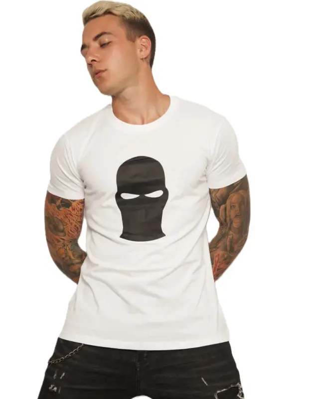 Ghetto Black Mask White T-Shirt Men’s | Somewhere We Belong