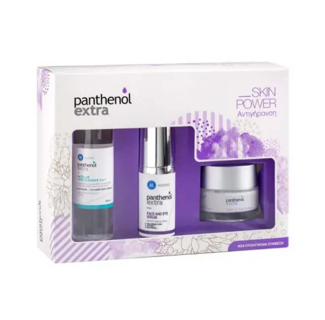 PANTHENOL EXTRA Set Αντιρυτιδική Κρέμα 24h Face & Eye 50ml & Micellar True Cleanser 100ml & Αντιρυτιδικός Ορός για Πρόσωπο και Μάτια 30ml