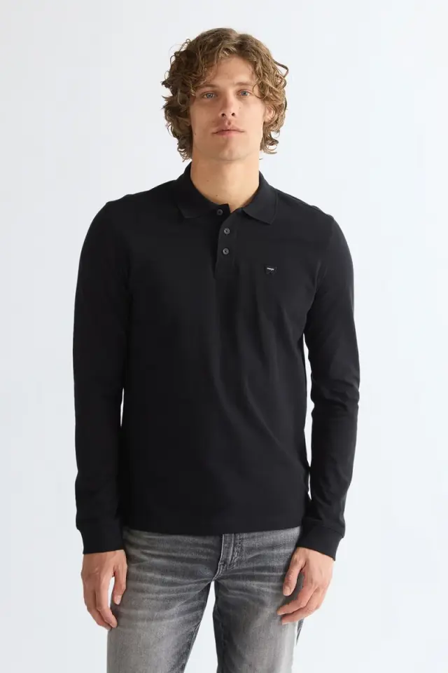 Wrangler Ανδρική Pique Polo Mπλούζα 112387207 – Black - XXL