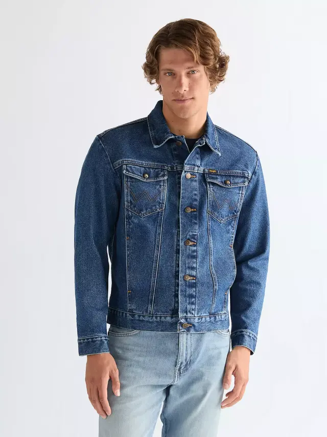 Wrangler Ανδρικό Τζιν Μπουφάν 112378960 – Stonewash Blue - S