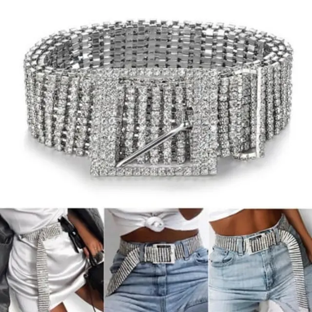 Ghetto Belt Rhinestone Trim For Women 2