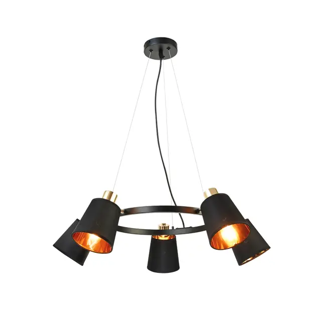 AcaLight Offer NETTO ΦΩΤΙΣΤΙΚΟ ΚΡΕΜΑΣΤΟ ΜΑΥΡΟ ΜΕΤΑΛΛΙΚΟ ΣΥΜΒΑΤΙΚΟ 5ΧΕ14 IP20 Φ730Χ1000mm