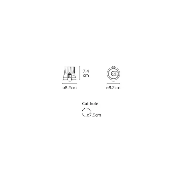 San 04617/W/W Χωνευτό οροφής κινητό dark led 3000K 12W 15° λευκό Άσπρο 2