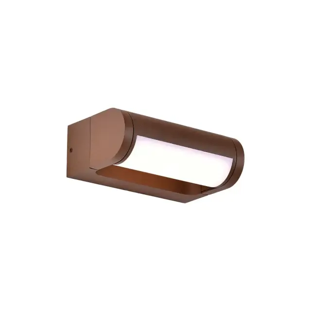 LED Απλίκα Τοίχου Εξωτερικού Χώρου Shade Rust Brown 12W 3000K IP65 Καφέ Σκουριά