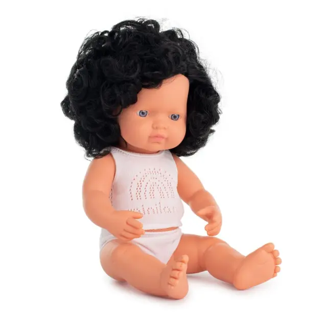 MINILAND DOLLS MINILAND ΚΟΥΚΛΑ ΚΑΥΚΑΣΙΑ 38 CM ΜΕ ΣΓΟΥΡΑ ΜΑΛΛΙΑ ΚΑΙ ΕΣΩΡΟΥΧΑ