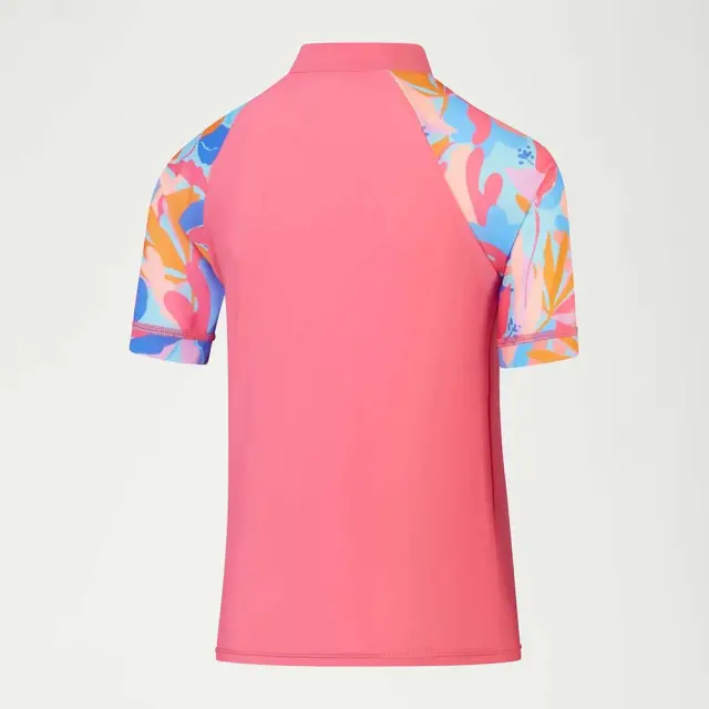 Speedo Girl's Printed Short Sleeve UV Protection Sun Top Φούξια 81173116773 (Speedo) 2