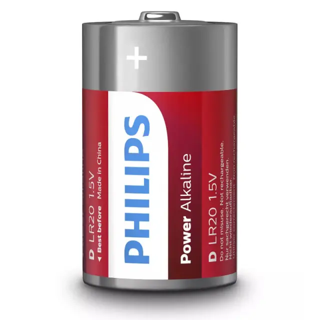 Philips Power Αλκαλικές Μπαταρίες D 1.5V 2τμχ (LR20P2B/10) (PHILR20P2B-10) 2