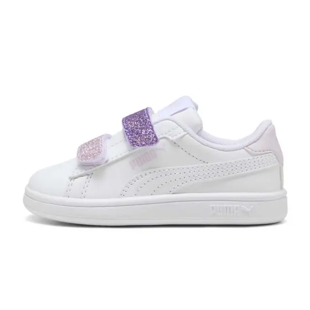 Puma Infant's Smash 3.0 Glitter Velcro V Άσπρο - Μωβ 395610-06 (Puma) - 25