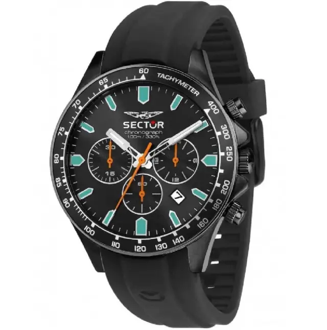 Sector 230 Chronograph Men's Watch Black Silicone Strap R3271661033