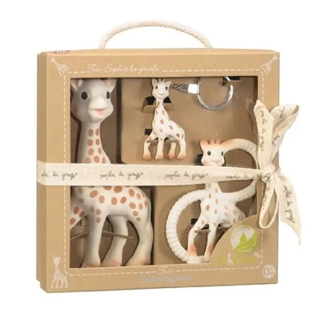Sophie La Girafe so Pure Trio Σετ Σόφι η Καμηλοπάρδαλη 1 Τεμάχιο - Δακτύλιο Οδοντοφυΐας 1 Τεμάχιο - Μπρελόκ 1 Τεμάχιο