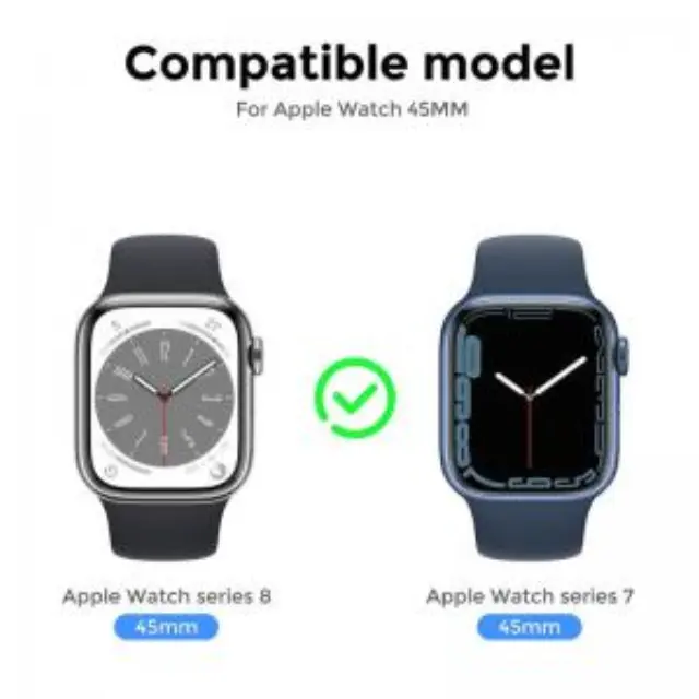 Θήκη PC με Tempered Glass Ahastyle WG115 Apple Watch 7/ 8/ 9 45mm Upgrade σε Ultra Ασημί N66873 3