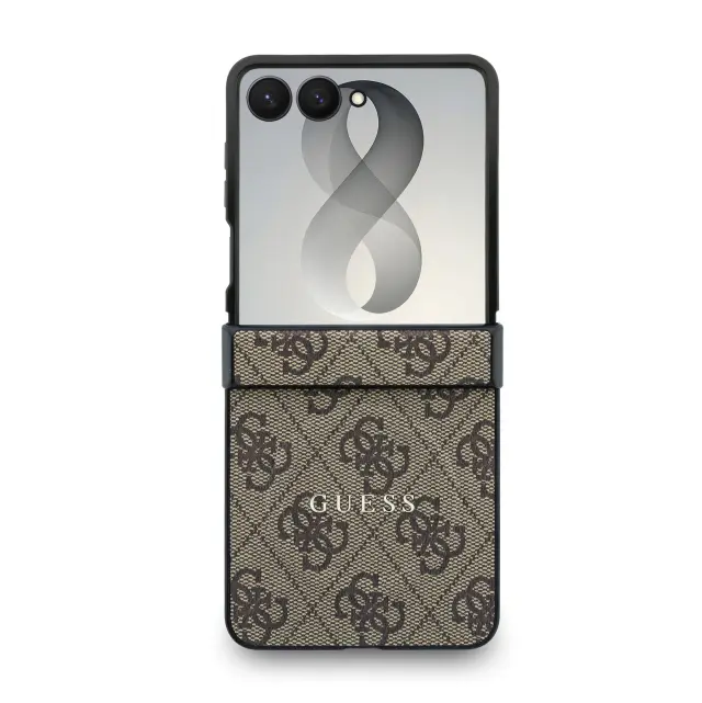 Guess PU Leather 4G Magnetic Case for Samsung Galaxy Z Flip 8 Brown 2
