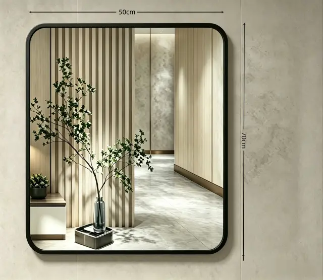 Ορθογώνιος Καθρέπτης Μπάνιου 50x70cm με πλαίσιο 2