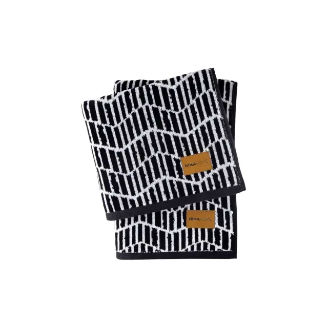 Πετσέτα Λουτρού 70x140 480gsm Nima Lavy Black-White 100% βαμβακερό 2