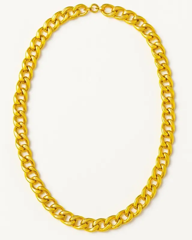 Ghetto Yellow Gold Stainless Steel Chain Necklace | Cuban Link Necklace