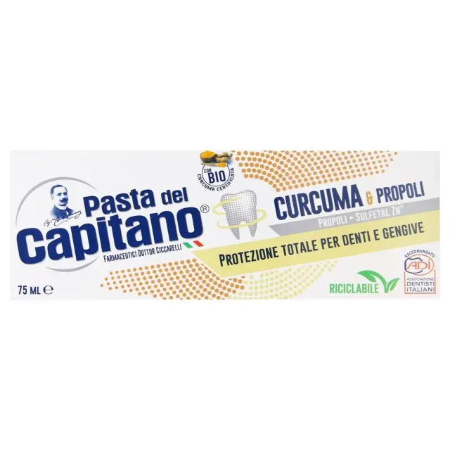 PASTA DEL CAPITANO Turmeric & Propolis Οδοντόκρεμα με Κουρκουμά & Πρόπολη 75ml