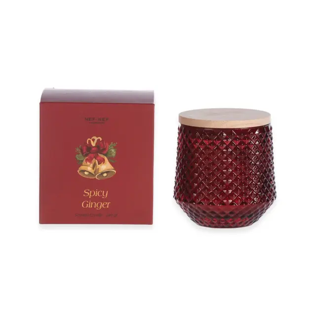 Χριστουγεννιάτικο Αρωματικό Κερί Nef-Nef Spicy Ginger Red 240gr