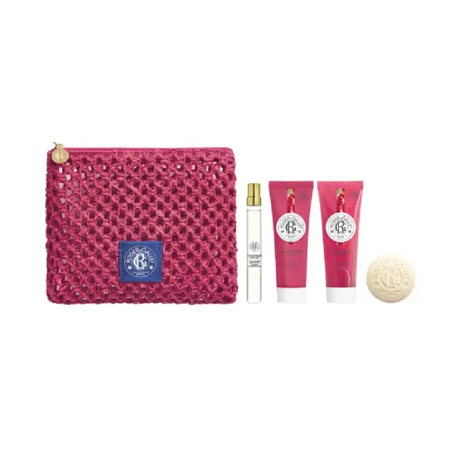 Roger & Gallet Promo Discovery, Σετ Περιποίησης Σώματος με Gingembre Rouge Μπάρα Σαπουνιού 50gr, Αφρόλουτρο 50ml, Λοσιόν Σώματος 50ml, Αρωματικό Νερό 10ml & Δώρο Νεσεσέρ, 1σετ