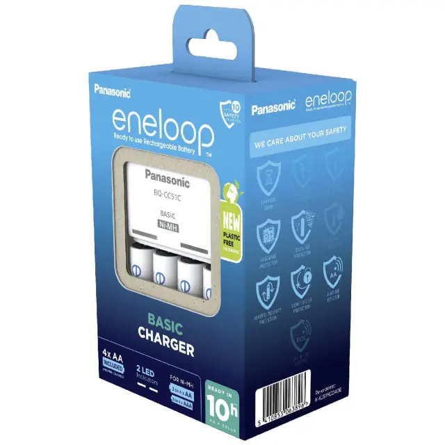 Φορτιστής Μπαταριών Panasonic Eneloop BQ-CC51 για AA/AAA με 4 ΑΑ Μπαταρίες 2000mAh BK-3MCDE 3