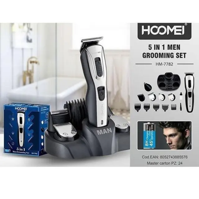 Hoomei Επαναφορτιζόμενη Κουρευτική Μηχανή Μαύρη HM-7782 2