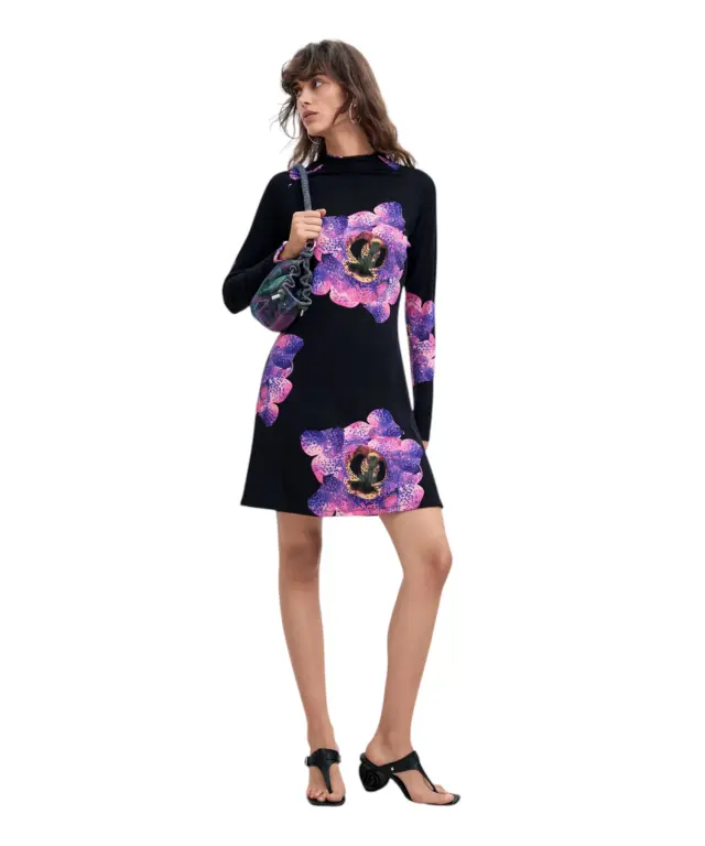 Desigual - Γυναικείο Mini Φόρεμα Lacroix 26WWVK03-2000 Μαύρο/Φλοράλ 2