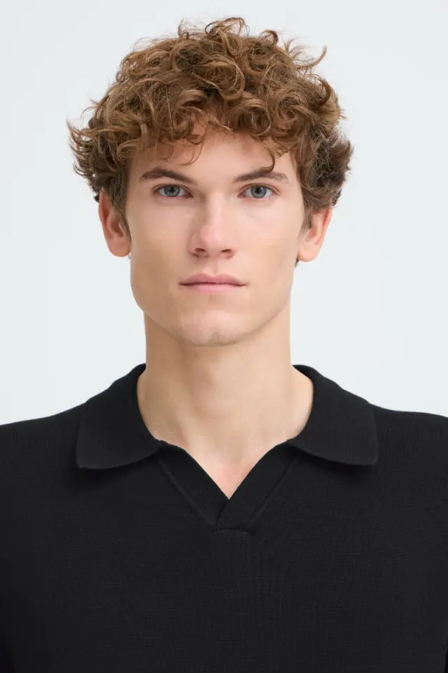 Casual Friday Ανδρικό DAHL Πλεκτό Polo – Black - M 3