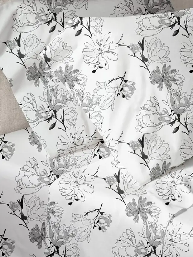 Παπλωματοθήκη Menta Εμπριμέ 070 Grey Υπέρδιπλη (230x250) Sunshine
