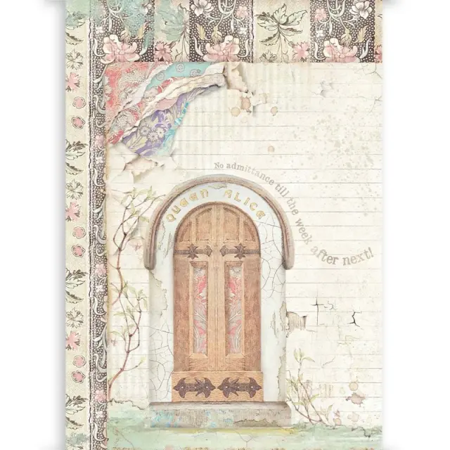 Διαφανή φύλλα backround A4 (4 εκτυπωμένα-2 γραμμικά) Stamperia, Alice 2