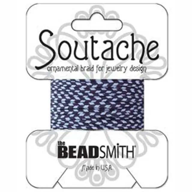 Κορδόνι Rayon Soutache - Navy/Blue Stripe - 0.5x2.5mm ~5m