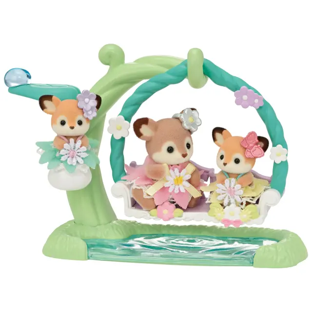 Sylvanian Families - Deer Babies - Floral Swing Set (5801) - Toys