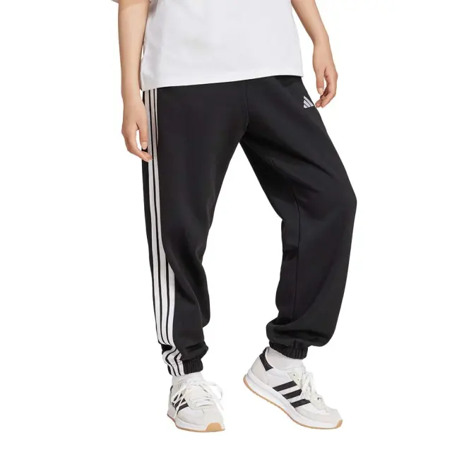 adidas Sportswear Women's 3Stripes Fleece Loose Cuffed Pants Μαύρο JE1276 (adidas Sportswear) 3
