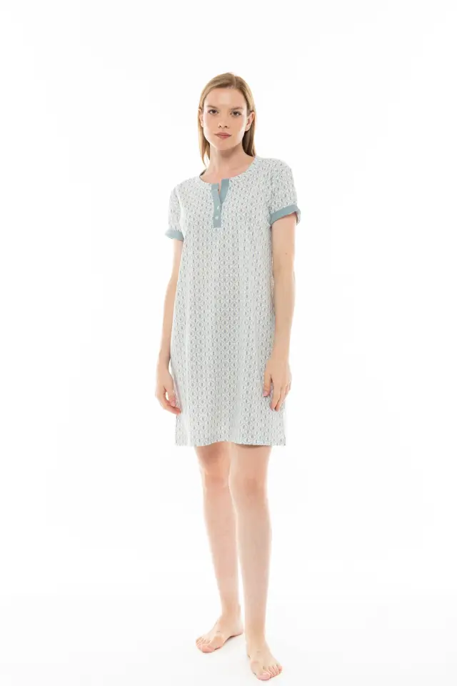 S1313 - Type - NIGHTGOWN AQUA GEO