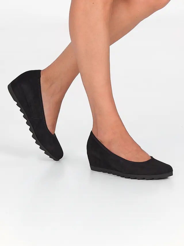 Gabor Μπαλαρίνες Γυναικείο δέρμα Nubuck Μαύρο GAB/05320 17-SCHWARZ 2