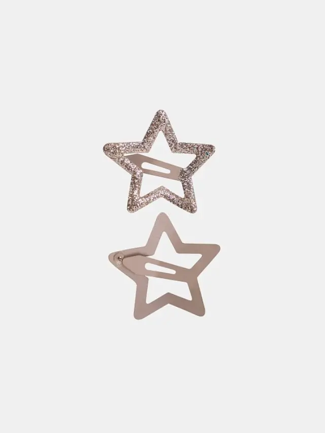Παιδικά Τσιμπιδάκια Μαλλιών Glitter Stars ΜΠΕΖ - One Size 2